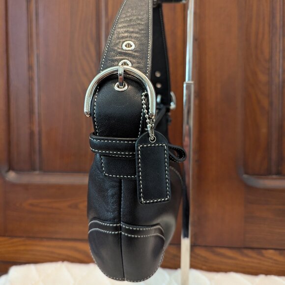 Coach Hobo Leather 9541 Black Shoulder bag small / purse Y2K - Picture 4 of 12